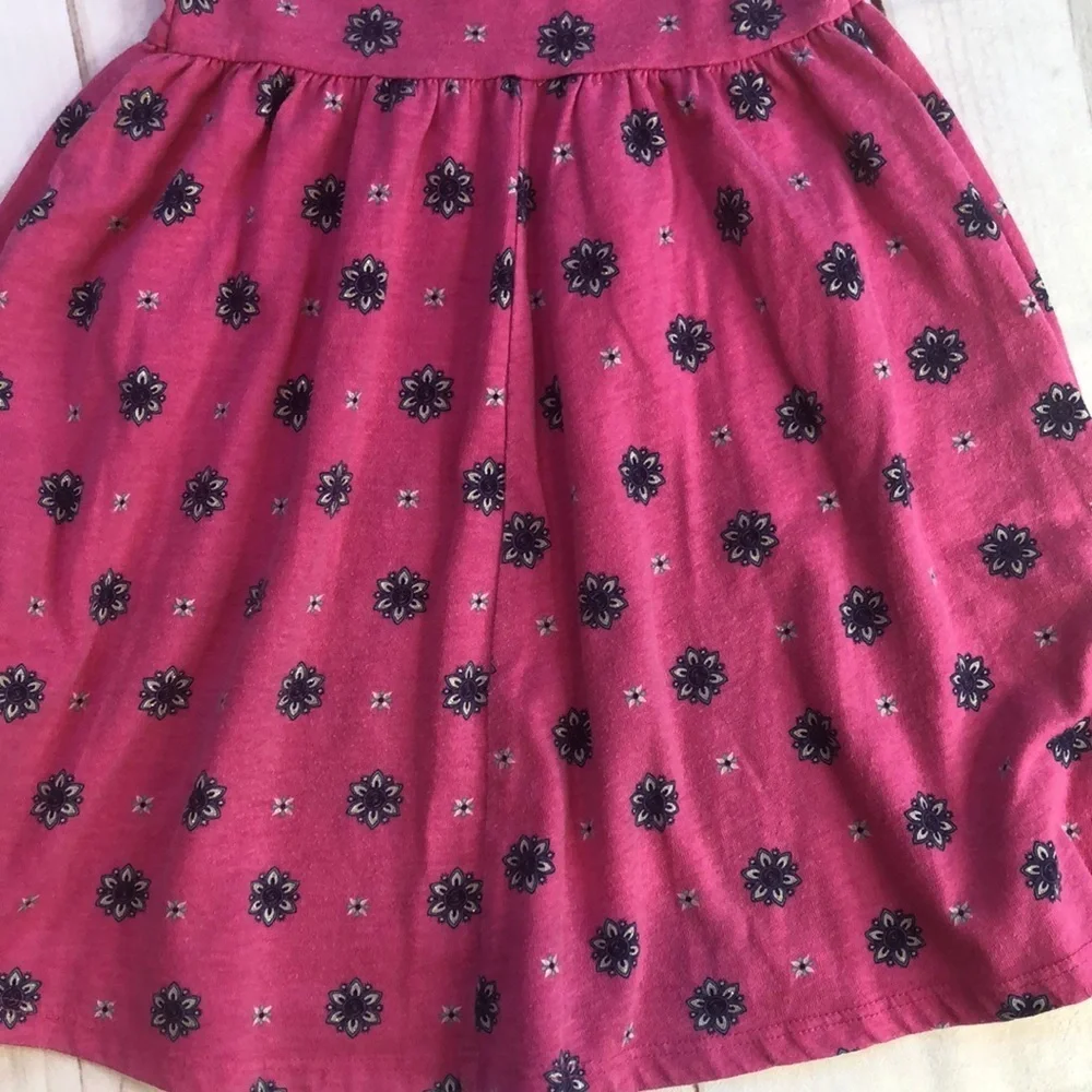 Disney Jumping Beans Summer Dress Sparkly Jasmine Pink Blue Floral Girls 4
